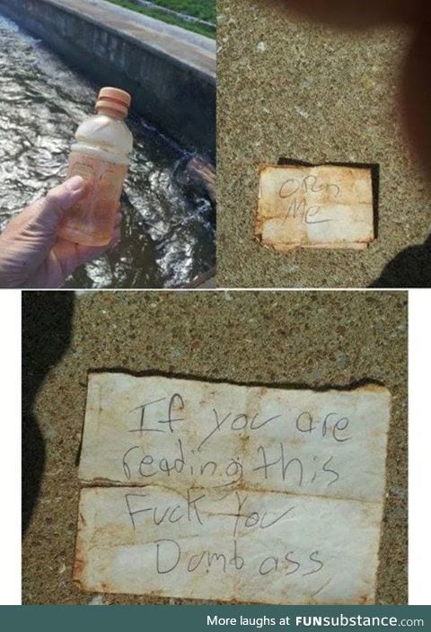 A message in a bottle