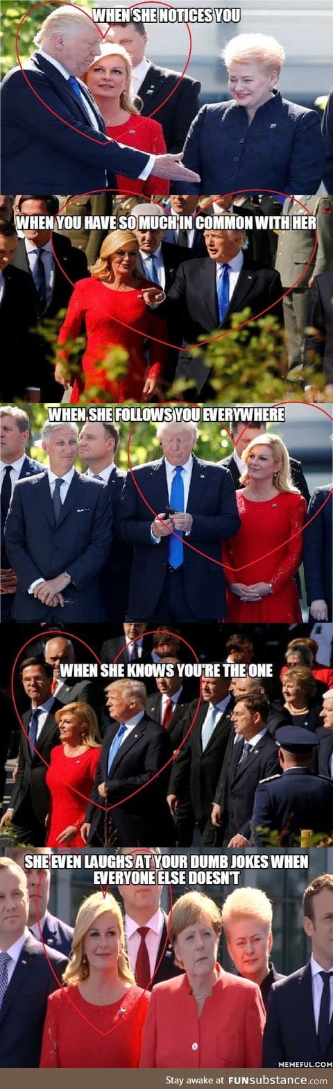 President of Croatia, admiring Trump