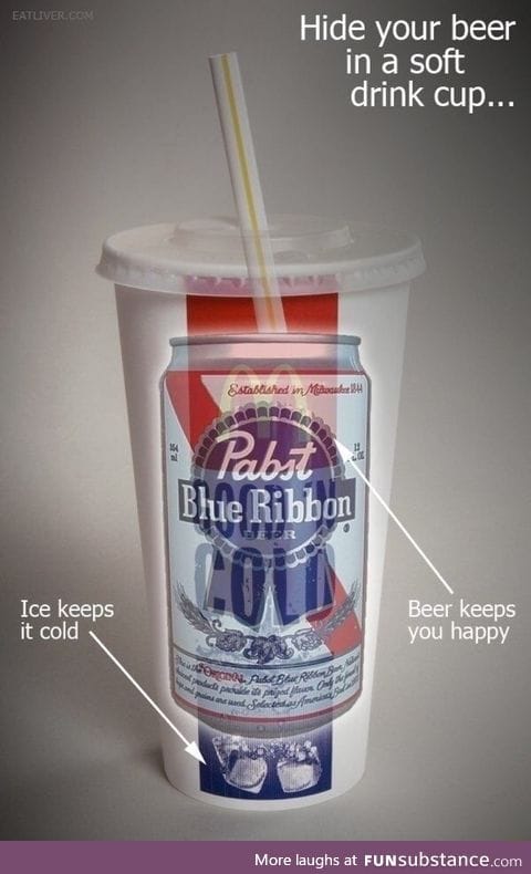 Hide your beer in a cup