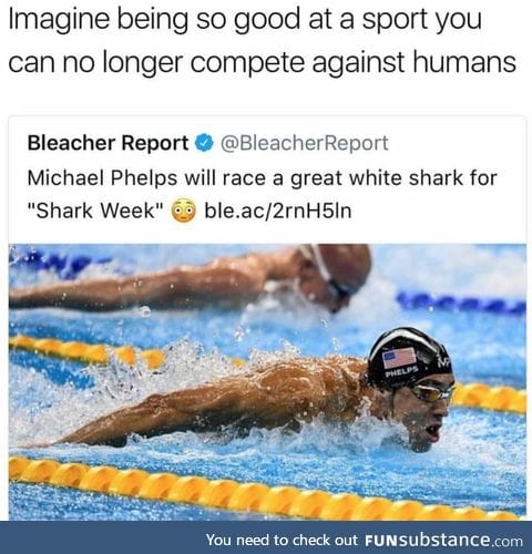 Only a fish can beat Michael Phelps