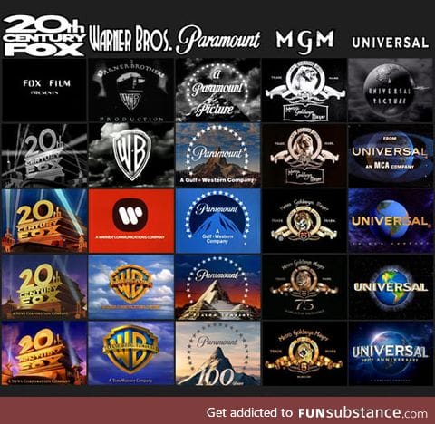 Movie studio logos through the years