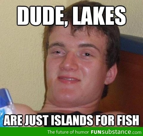 Lakes = islands