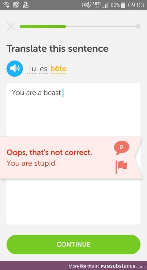 Duolingo is a bit harsh