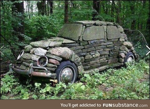 A car made of stones