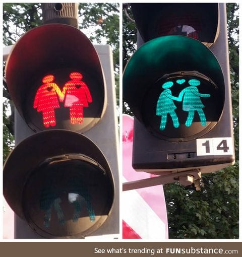 Traffic light in Vienna, Austria