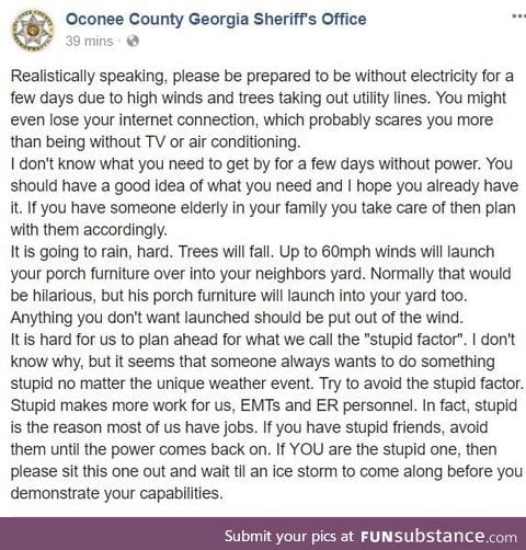 Ladies and Gentleman...I give you Oconee County Georgia Sheriff's Office