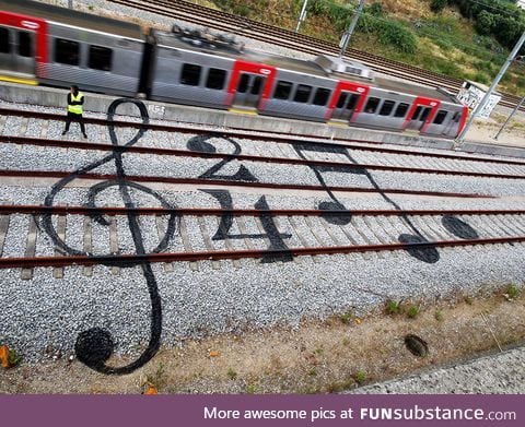 Train track graffiti in Portugal