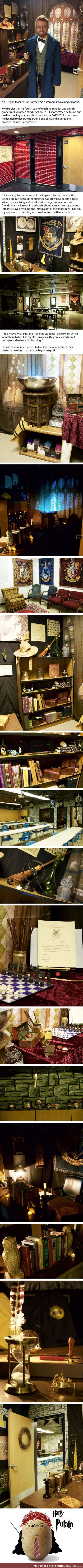 Teacher creates a 'harry potter'-themed classroom