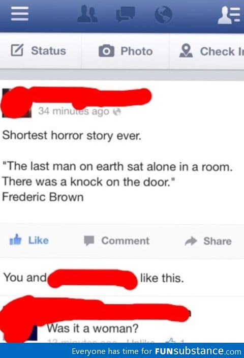 Shortest horror story ever.....