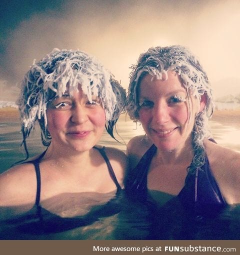 This is what happens when you go swimming in an outdoor pool at -40°C