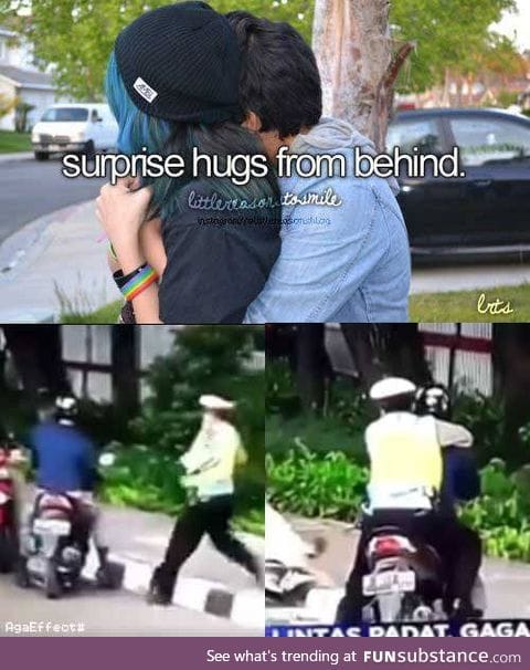 Surprise hug