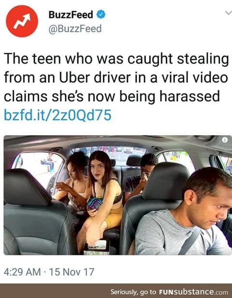 Woman that stole from Uber driver is being harassed