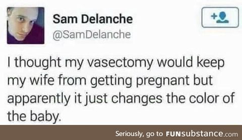 Vasectomy changes the color of the baby