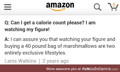 Calorie counter encountered on Amazon