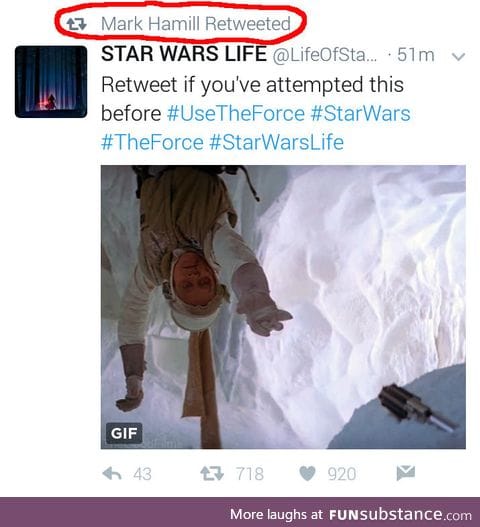 Mark Hamill is the only one of us who got it to work