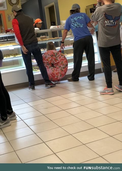 Not all hero’s wear capes.. Some wear donuts to the donut shop. Same, kid. Same