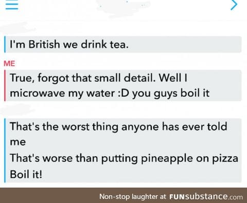 I thought it was a myth but British do get triggered when someone boils water