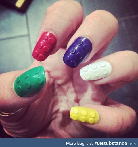 Lego brick nails