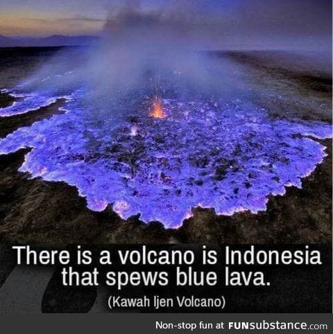 Blue lava volcano