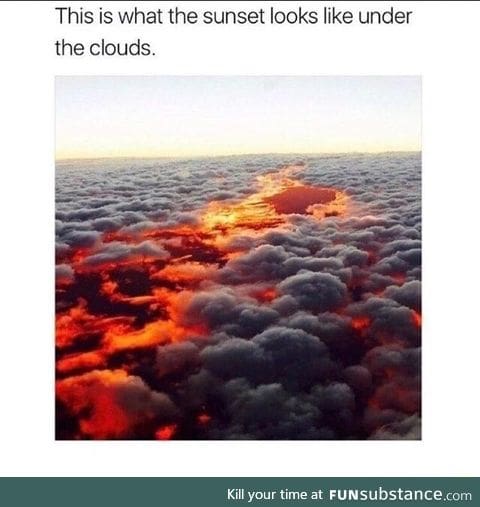 Sunset from above the clouds