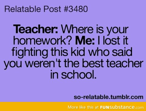 When I haven't do my homework...~!