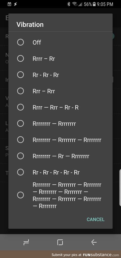 The way this calendar program allows you to choose your vibration pattern