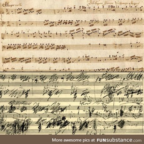 Mozart's Handwriting vs Beethoven's Handwriting