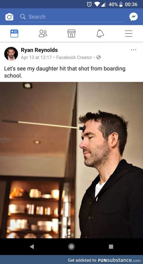 Ryan Reynolds being a legend in fbook as usual