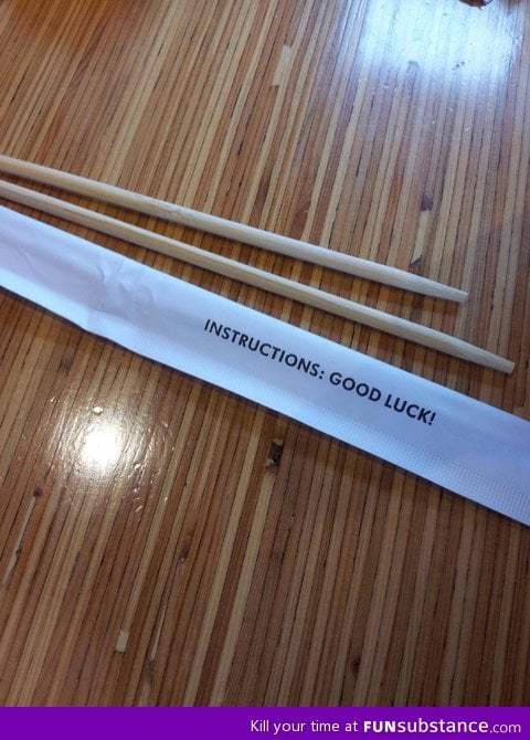 On a pack of chopsticks