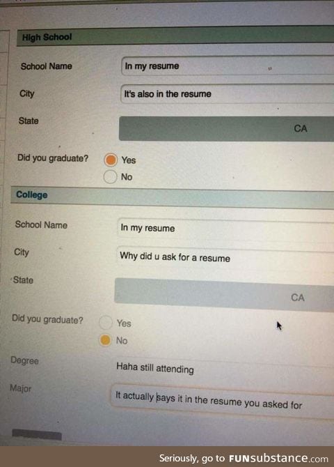 Why did you even ask for a resume?