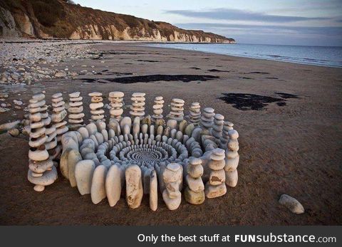 Stone mandala at Danes Dike, Yorkshire, England