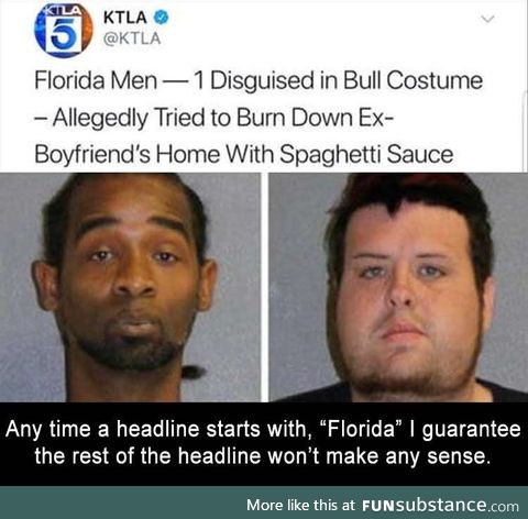 Florida, bull costume, spaghetti sauce