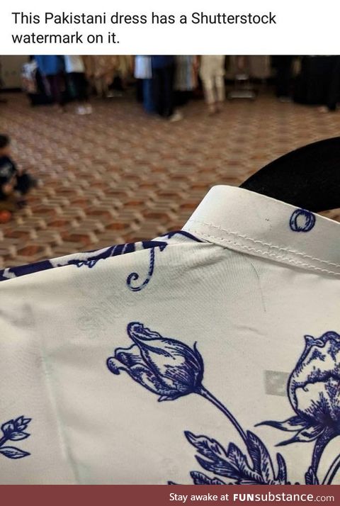 This Pakistani dress has the shutterstock watermark on it