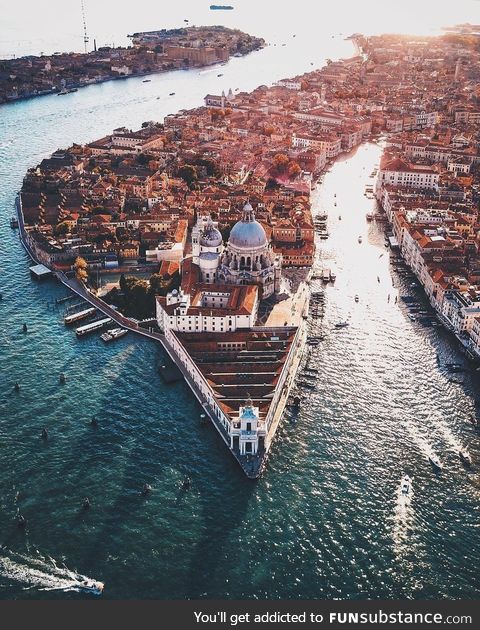 Drone shot of Venice, Italy