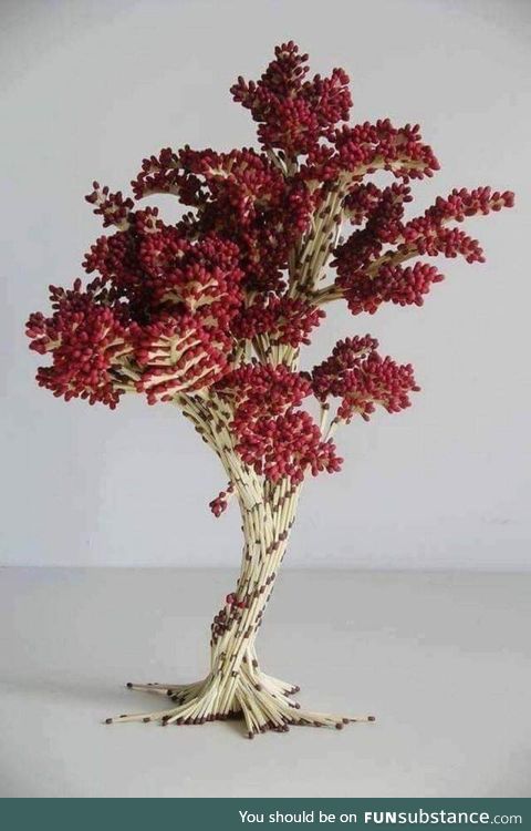 Tree built with matches