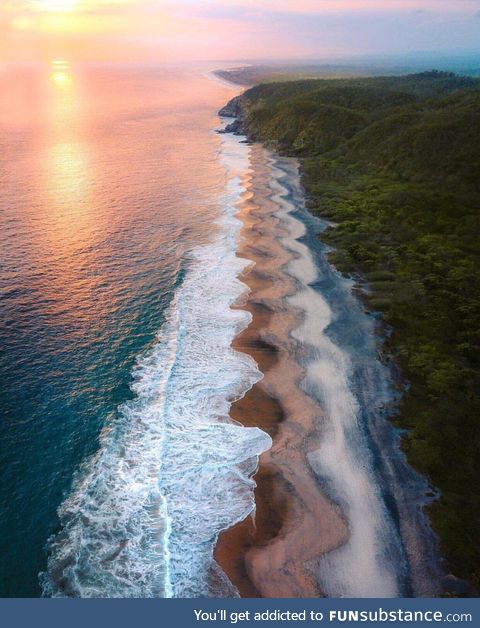 Waves transformed the beach shores