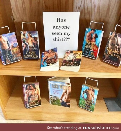 Book display at library