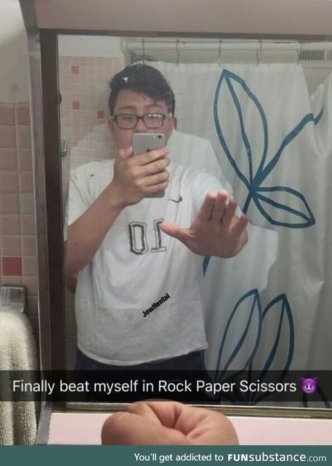 beat yourself at rock paper scissors