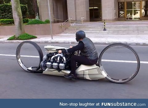 Futuristic Hubless motorcycle