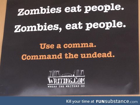 Use a comma. Command the undead