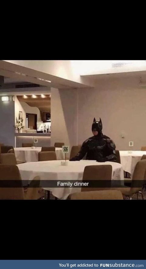 Batman attends family dinner