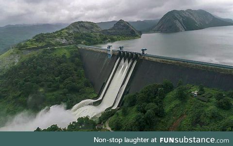 Dam's shutters open after 26 years due to heavy rain. Place: Idukki, Kerala, India