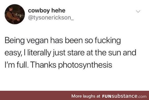 Nice being a vegan