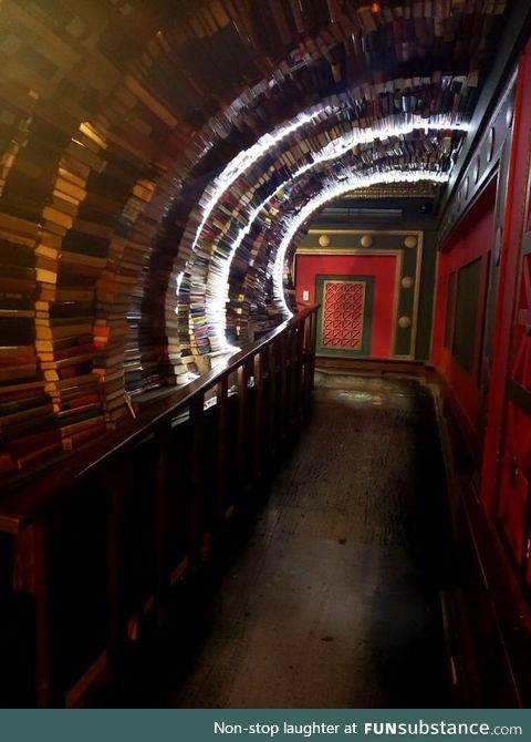 Unique bookstore corridor