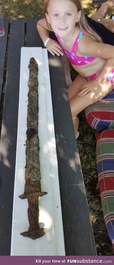 A 8 year old girl found a 1500 year old Viking Sword while swimming in a lake