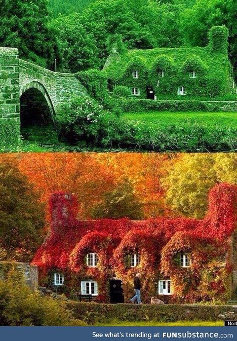 Seasons in Llanrwst, a small town in Wales