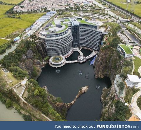 A building built into the side of a cliff