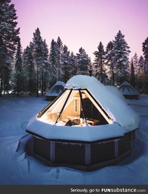 The Aurora Cabins at the Northern Lights Village in Finland