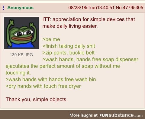 Anon likes the simple things