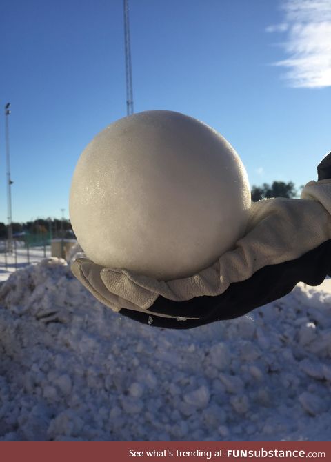 Perfectly spherical snow ball